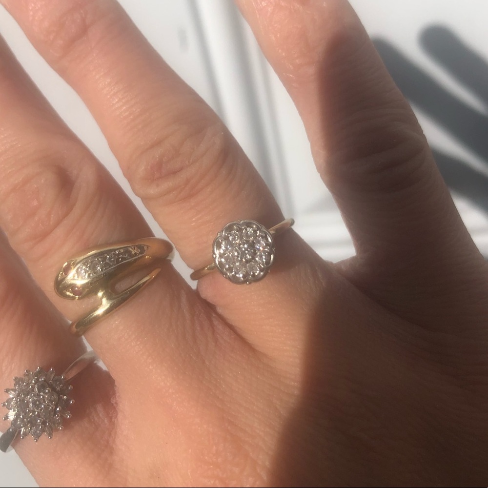 Vintage 10k cluster ring